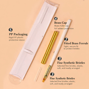 Ensemble de stylos à ongles en nylon à manche en bois avec dégradé diamanté pour le dessin de lignes et les soins des ongles à domicile - Product Image 4