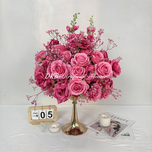 Bouquet de Boda de Bola de Flores de Color Personalizado al por Mayor, Bola de Flores de Rosa de Seda Artificial para Arreglos de Eventos - Product Image 5