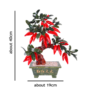 Vente en gros de pierre précieuse de jade naturelle faite à la main, poivrier de piment rouge Fengshui pour la décoration de la maison - Product Image 5