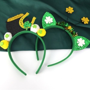 ที่คาดผมลายใบโคลเวอร์สำหรับวันเซนต์แพทริก พร้อมดีเทลสีทอง - ที่คาดผมลายใบโคลเวอร์สีเขียว อุปกรณ์เสริมสำหรับงานเทศกาล ของขวัญสำหรับแต่งกาย - Product Image 4
