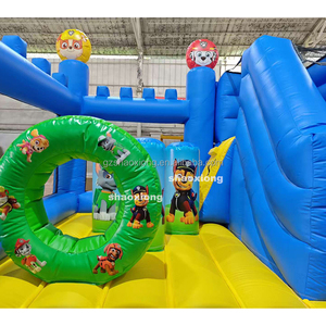 Château gonflable commercial à thème Patrouille de Dessins Animés avec toboggans pour enfants et tout-petits, maison de rebond avec souffleur - Product Image 6