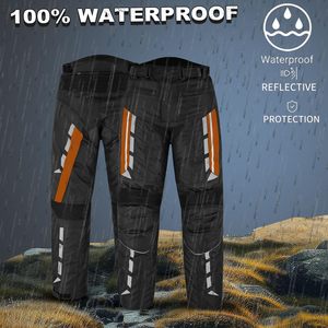 Hombres de alta calidad impermeable blindado Cordura textil motocicleta pantalones protectores extraíbles para ciclismo Moto - Product Image 3
