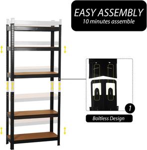 5金属中型机架无螺栓镀锌插入式办公家具储物车库搁架单元防腐175千克 - Product Image 4