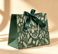 Ensemble de sacs cadeaux en papier à motifs floraux personnalisés et boîte rigide, emballage cadeau de luxe avec nœud en ruban pour les fêtes, les anniversaires et les cadeaux