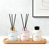 Bouteilles diffuseurs de parfum en verre cylindriques vides de grande capacité (100 ml, 150 ml, 200 ml) pour la décoration intérieure, avec étiquette personnalisée, pour désodorisant d'ambiance
