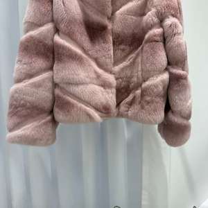 Vendite <span class=keywords><strong>Online</strong></span> colletto da esterno grazioso abbigliamento da esterno in vera pelliccia di coniglio giacca calda da giovane donna a maniche lunghe - Product Image 4