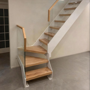 <span class=keywords><strong>Escalera</strong></span> Recta Personalizada <span class=keywords><strong>con</strong></span> <span class=keywords><strong>Vigas</strong></span> Angulares en Forma <span class=keywords><strong>de</strong></span> U, Doble Viga, para Interiores, Loft, Dúplex, Apartamento, <span class=keywords><strong>Escalera</strong></span> <span class=keywords><strong>de</strong></span> Acero, <span class=keywords><strong>Madera</strong></span> y Vidrio - Product Image 2