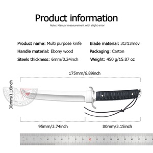 Cuchillo de frutas de acero inoxidable para camping al aire libre con mango de madera 3Cr13mov Big Ma Shi Ge, regalos DIY, OEM personalizable, 1 año de garantía - Product Image 6