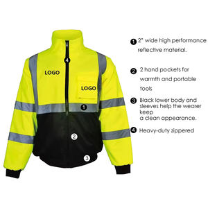 Giacca calda invernale riflettente impermeabile di sicurezza industriale Multi-tasca all'ingrosso a manica lunga - Product Image 6