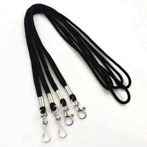 Wholesale Fashion Round Cord Blank Neck Strap Black Nylon Rope <b>Lanyards</b> Custom - Product Image 5
