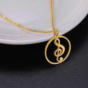 18K Plaqué Or G Clef Collier Musique Pendentif Collier En Acier Inoxydable Symbole Musical Pendentif Collier Femmes Cadeau - Product Image 3