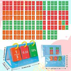 Material didáctico para el aula de escuela primaria en casa: Tabla de porcentaje de doble cara, tabla de decimales y tarjetas manipulativas de fracciones - Product Image 6