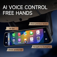 2Kamera IPS Dash Cam Wireless CarPlay Android Auto Car DVR 5G WiFi GPS Kamera Spion Belakang Perekam Video 24 Jam