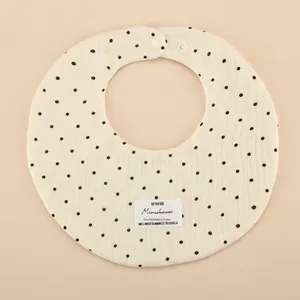 Trẻ sơ sinh drool BIB không thấm nước <span class=keywords><strong>360</strong></span> độ bé gạc khăn mùa thu mùa đông lớp bông nút đóng cửa - Product Image 4