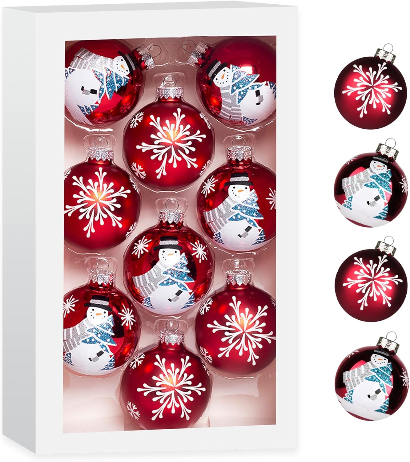 265 feux d'artifice rouges bonhomme de neige blanc