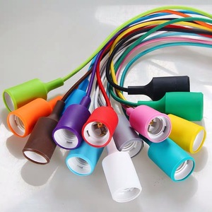 Cổ Điển Đầy Màu Sắc E26 E27 Không Có Chuyển Đổi Silicone Mặt Dây Chuyền Thiết Lập Ánh Sáng Phụ Kiện Bóng Đèn Ổ Cắm - Product Image 5