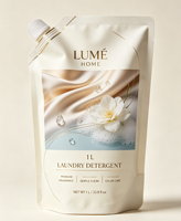 Emballage imprimé en gros pour détergent de luxe, sachet de détergent de 1 gallon, pochette de recharge de détergent liquide avec bec verseur, pochette blanche