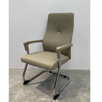 Chaise de bureau exécutive moderne et confortable à dossier haut, en cuir et acier inoxydable, design ergonomique pour visiteurs de chambre
