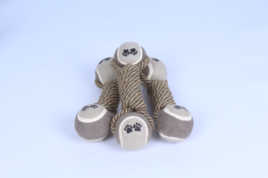 Giocattoli per cani giocattoli da masticare per animali domestici per manubri per cani corda da <span class=keywords><strong>Tennis</strong></span> zampa palla cucciolo cane denti pulizia strumento di addestramento - Product Image 6