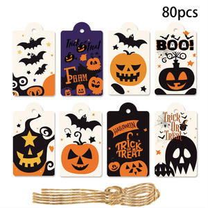 Etiquetas de Papel Temáticas de Halloween com Tema de Terror e Fantasmas, Decoração para Festas e Festivais, Presentes, Marcadores de Livro, Adereços para Atmosfera Festiva - Product Image 2