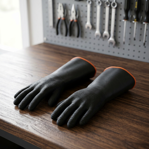 Gants de travail de sécurité de haute qualité, imperméables, en caoutchouc industriel, gants en latex noir pour la protection des mains et des bras, service OEM - Product Image 6