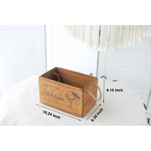 JUNJI Mộc Mạc Khai Hoang Gỗ Crate Hộp Gỗ Cổ Điển Rượu Vang Lưu Trữ Crate Hộp Quà Tặng Trang Trí Nội Thất Gỗ Lồng Thùng Thảo Mộc - Product Image 5