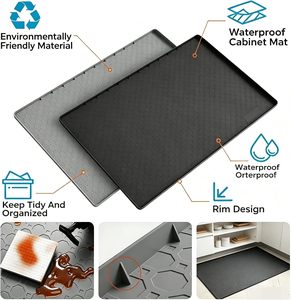 Tapis de cuisine en silicone antidérapant et imperméable pour évier, revêtements de placard, tapis de protection anti-débordement pour armoires de cuisine – Offre Spéciale - Product Image 3