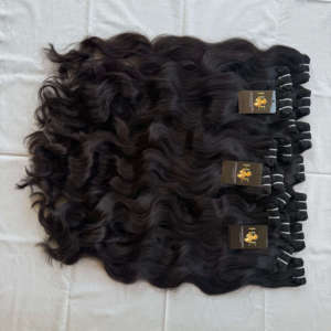 Vendedores de cabello rizado ondulado virgen de alta calidad, proveedor de cabello humano de visón crudo, vendedores de cabello crudo natural en la India - Product Image 1