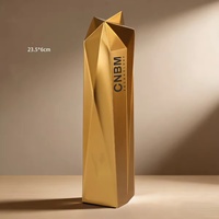 Trofeo de Resina Creativo con Grabado 3D Personalizado, Trofeo de Resina con Pentagrama Irregular para Empleados Destacados en Reuniones Anuales
