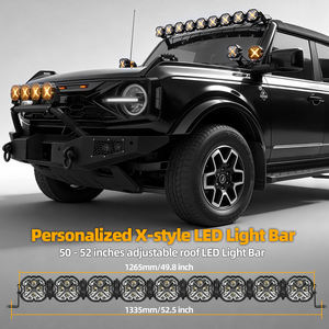 Faro da Lavoro Quadrato da 4,7 Pollici con DRL a X, 9 Pezzi con 18 Coperture Protettive, Illuminazione Super Luminosa su Lato Sinistro e Destro - Product Image 1