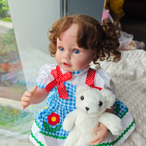 Muñeca Bebé <span class=keywords><strong>Reborn</strong></span> <span class=keywords><strong>de</strong></span> Silicona <span class=keywords><strong>de</strong></span> Cuerpo Completo <span class=keywords><strong>de</strong></span> 22 Pulgadas, con Cabello Rizado, Realista, para Niñas, <span class=keywords><strong>Precio</strong></span> <span class=keywords><strong>de</strong></span> Fábrica - Product Image 2