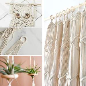 Suministros de macramé <span class=keywords><strong>para</strong></span> adultos y principiantes, barras de madera, aros, anillos, cuentas de colores, manualidades de macramé, DIY - Product Image 4