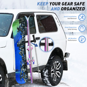 Supporto <span class=keywords><strong>Magnetico</strong></span> Hikeen per Sci e Snowboard da <span class=keywords><strong>Auto</strong></span>, Contiene fino a 4 Paia di Sci o 2 Snowboard, 2 Bastoncini da Sci - Product Image 6