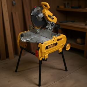 Soporte para sierra ingletadora Dewalt con ruedas y patas ajustables para trabajos de corte de madera - Product Image 3