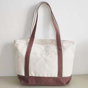 Sac fourre-tout réutilisable en toile de coton de luxe, grande taille, avec poches, fermeture éclair, cordon, couleurs personnalisables, logo pour utilisation publicitaire - Product Image 3