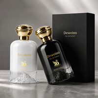 Flacons de parfum de luxe 100 ml, noir et blanc, flacon de parfum en verre personnalisé, rond, 30 ml, 50 ml, flacons de parfum avec emballage en boîte