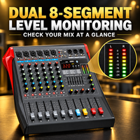 Console de mixage audio compacte LX-R 4/6/8/12 entrées avec égaliseur 3 bandes, lecteur USB et alimentation fantôme 48V pour église, podcast et DJ