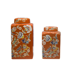 Mới Hiện Đại Cam Vuông Sứ Nồi Trung Quố<span class=keywords><strong>c</strong></span> Lưu Trữ Jar Với Mềm Hoa Trang Trí Nghệ Thuật Deco Phong <span class=keywords><strong>C</strong></span>ách Bình Gốm Cho Đám <span class=keywords><strong>C</strong></span>ưới - Product Image 1