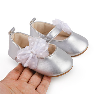 Scarpe da Principessa per Neonata, Scintillanti con Stampa a Pois, Fiocco in Rete, Ballerine <span class=keywords><strong>Antiscivolo</strong></span>, <span class=keywords><strong>Ciabatte</strong></span> da Cerimonia, Adorabili Scarpine per Bambina - Product Image 2