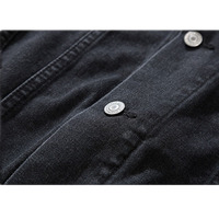 Swyicadeau — veste d'extérieur en Denim noire avec capuche, grande taille, tissu polaire, à la mode, faible quantité minimale de commande/MOQ/OEM