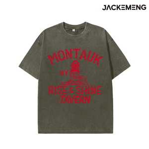Übergroßes Retro-Streetwear-T-Shirt mit Aufdruck „MONTAUK NY <span class=keywords><strong>RISE</strong></span> & SHINE TAVERN“ – USA-Lokallager, Großhandel, Hip-Hop-Kurzarmshirt - Product Image 3