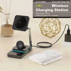 Hot Products Top 20 Best Selling 2024 Portable Foldable 3in1 3 In 1 3 In 1 Magnetic Wireless Charger