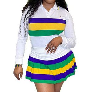 2 pezzi di abbigliamento da donna a righe martedì Gras, tuta con cappuccio gilet Mardi Gras, felpe pantaloni della tuta per abbigliamento martedì Gras - Product Image 2