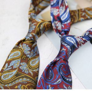 Cravate homme vintage aux couleurs sombres, style britannique, 8 cm, personnalisée, formelle, professionnelle, pour affaires, avec motif cachemire - Product Image 6