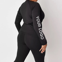 K210574 Vêtements de Sport Personnalisés Ensemble de Yoga Grande Taille pour Femmes Deux Pièces à Manches Longues T-shirt de Sport et de Fitness Haut de Yoga et Pantalon Legging