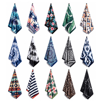 Wholesale Ultra-Fine Fiber Double Sided Fleece Beach Towel Quick Dry Printed Tropical Summer Digital Design for Swimming Bath