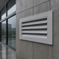 Diffuseur linéaire en alliage d'aluminium sur mesure, résistant à la pluie, avec grille filtrante pour la ventilation