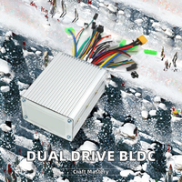 Pengontrol Motor Brushless Dual Drive 36V 48V 60V 250W 350W 450W 500W Ramah Lingkungan untuk Skuter Aluminium Gelombang Sinus Layar LCD Tombol Jempol