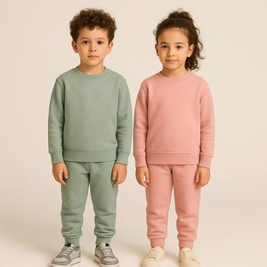 Ensemble de vêtements de sport décontractés pour enfants, personnalisable avec logo, en coton unisexe, sweat-shirt et <span class=keywords><strong>pantalon</strong></span> de <span class=keywords><strong>jogging</strong></span> pour tout-petits, vente en gros ODM Bizika - Product Image 2