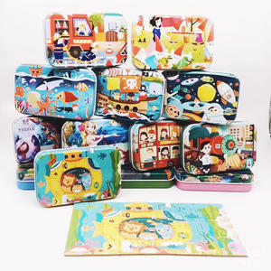 Toddler 60 Pieces Wooden Puzzle Toys for <strong>Kids</strong> Cartoon Animal Metal Box Wooden Jigsaw Puzzles Baby Educational Toy - Product Image 6